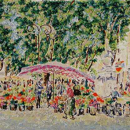 Series - Market in Provence<br /> - Lélia Pissarro, Early Figurative (b. 1963)