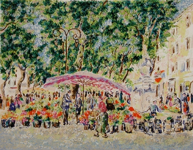Lélia Pissarro, Figurative - Series - Market in Provence<br />