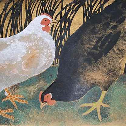 Three Hens - Georges Manzana Pissarro (1871 - 1961)
