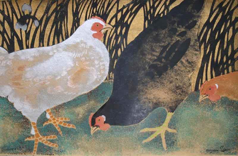 Three Hens - Georges Manzana Pissarro (1871 - 1961)