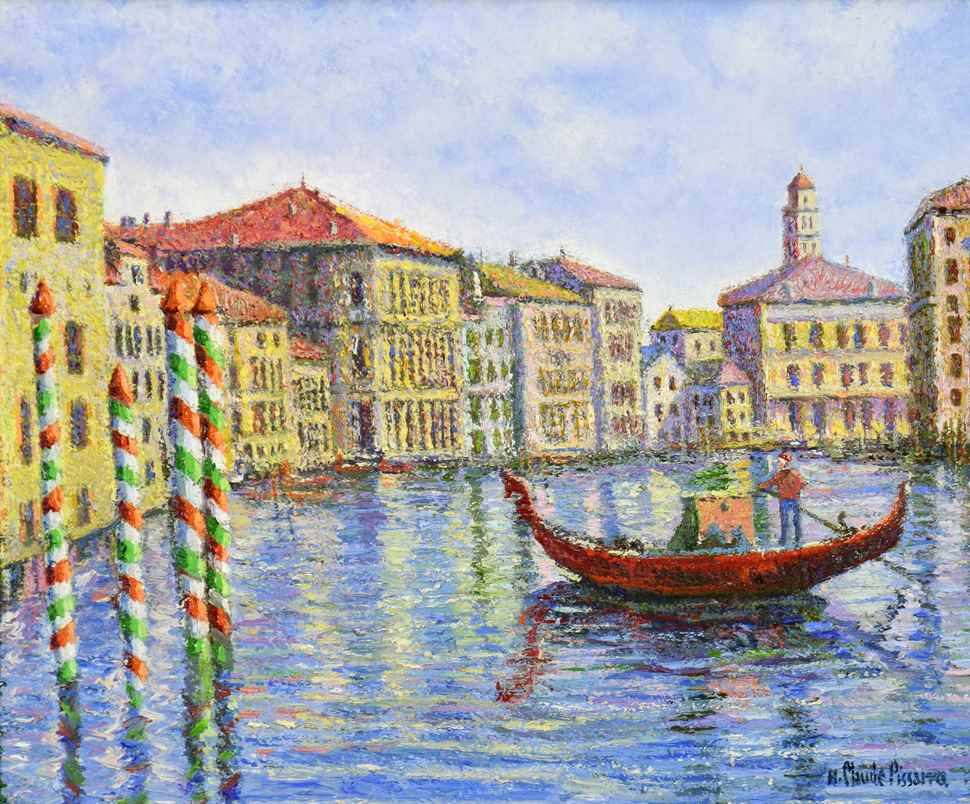 Crépuscule à Venise  - H. Claude Pissarro (b. 1935 - )