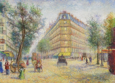 H. Claude Pissarro - Vue des Grands Boulevards à Paris