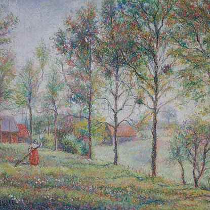 Les Peupliers de Cantepie - H. Claude Pissarro (b. 1935 - )