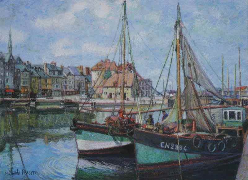 Honfleur - Les Chaluts Verts - H. Claude Pissarro (b. 1935 - )