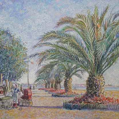 L'Allée des Palmiers (Cannes) - H. Claude Pissarro (b. 1935 - )
