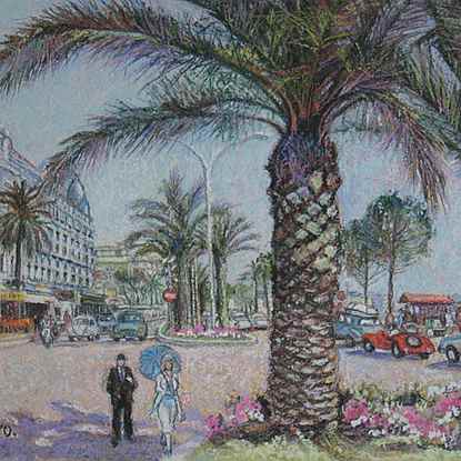 Les Deux Palmiers - Cannes - H. Claude Pissarro (b. 1935 - )