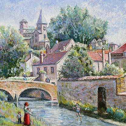 Le Vieux Pont - H. Claude Pissarro (b. 1935 - )