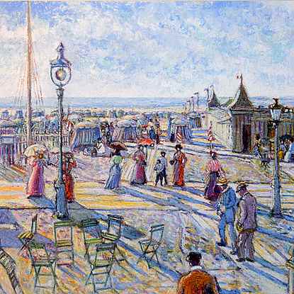 La Plage à Trouville - H. Claude Pissarro (b. 1935 - )