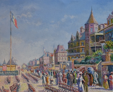 H. Claude Pissarro - En Fin de Matinée, les Planches (Deauville)