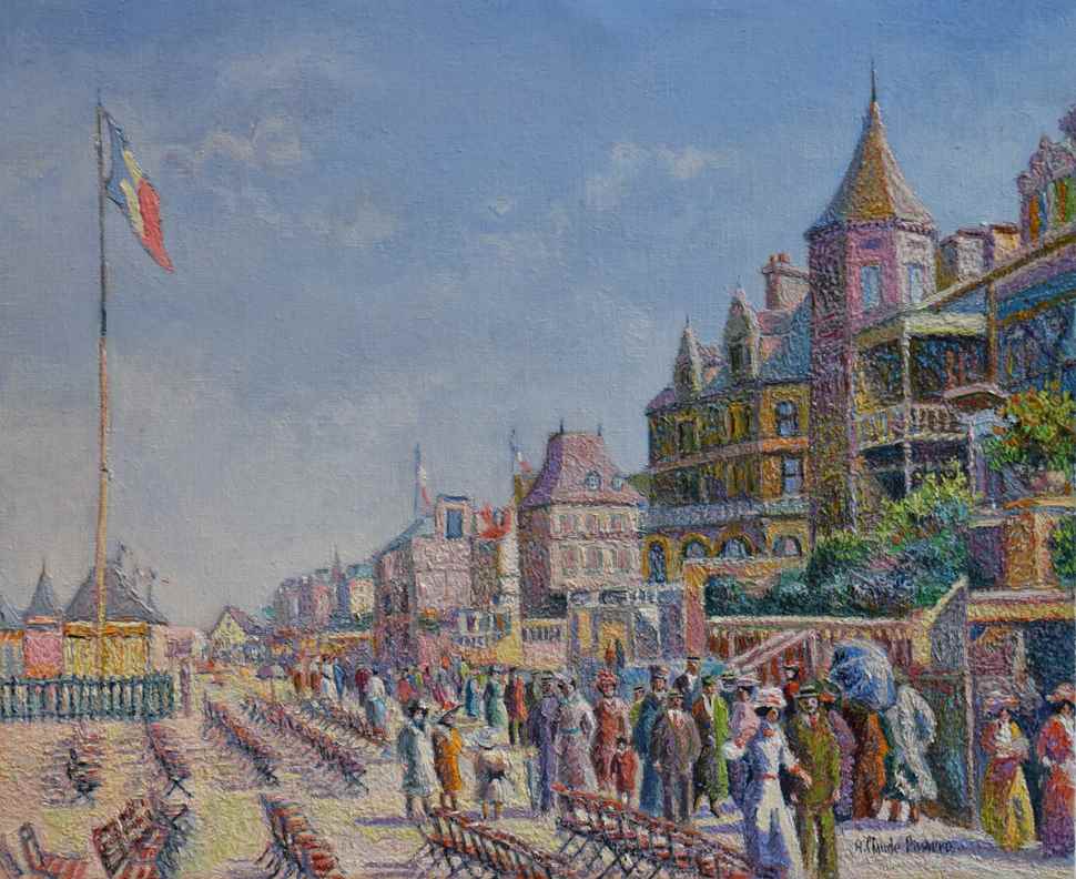 En Fin de Matinée, les Planches (Deauville) - H. Claude Pissarro (b. 1935 - )