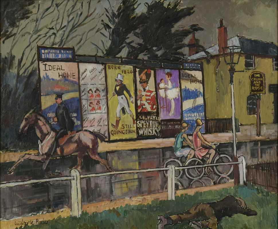 Posters on Sheen Road, London - Ludovic-Rodo Pissarro (1878 - 1952)