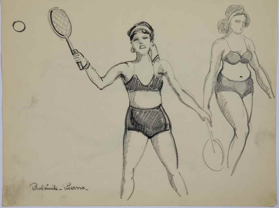Yvonne Jouant au Tennis - Paulémile Pissarro (1884 - 1972)