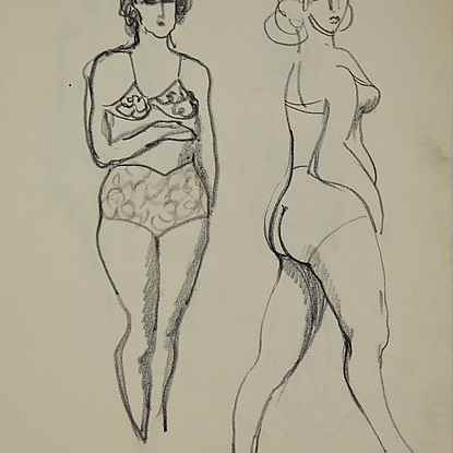 Etude d'Yvonne marchant - Paulémile Pissarro (1884 - 1972)