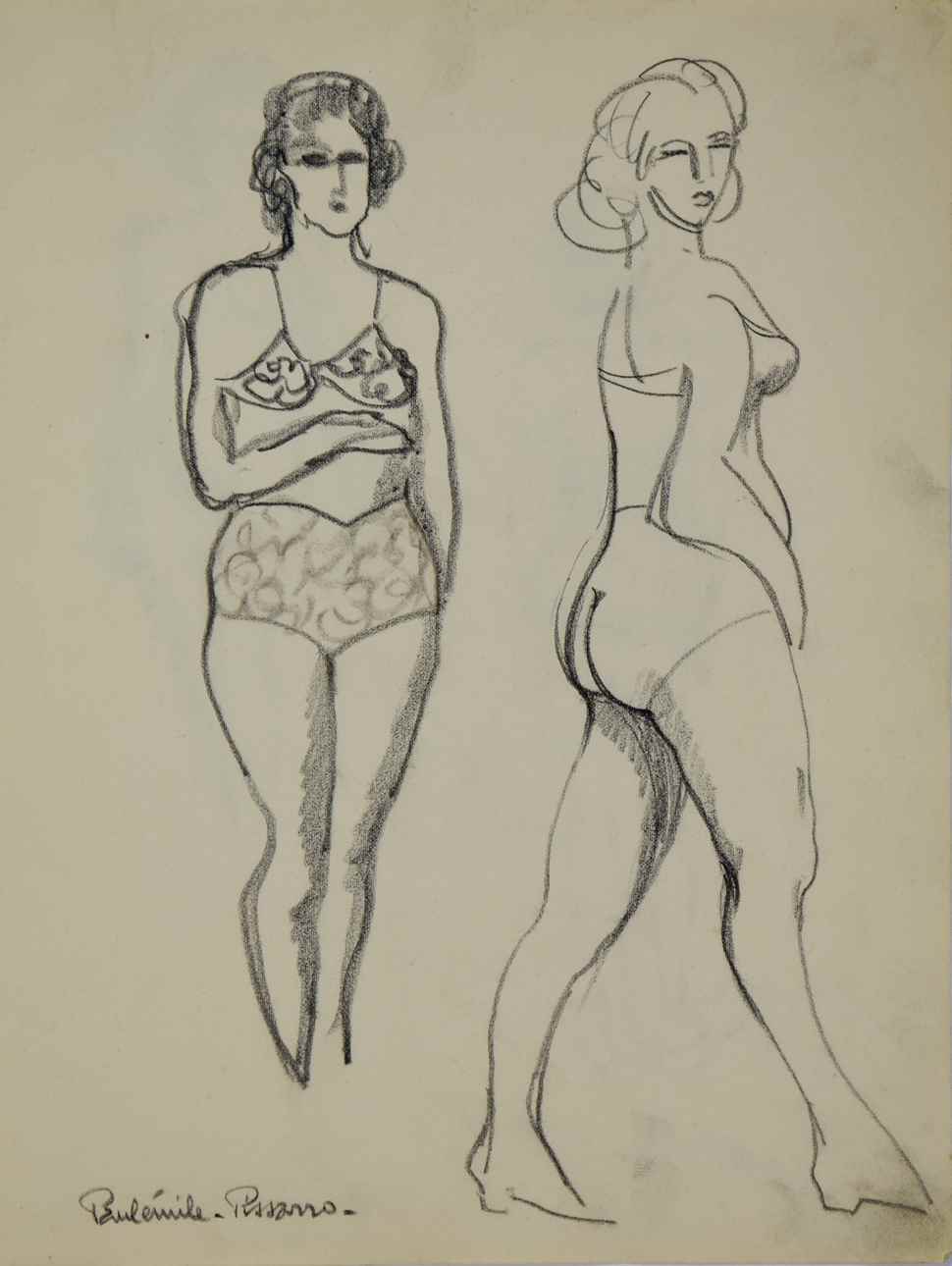 Etude d'Yvonne marchant - Paulémile Pissarro (1884 - 1972)