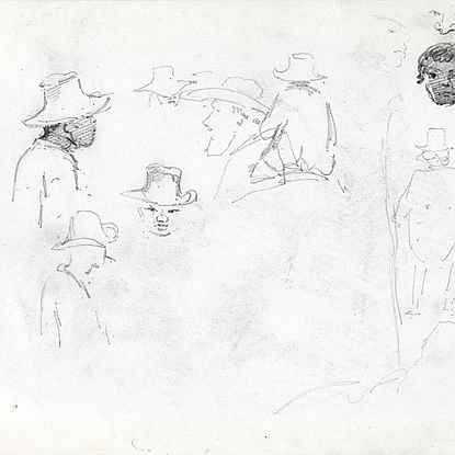Study Of Men’s Heads - Camille Pissarro (1830 - 1903)