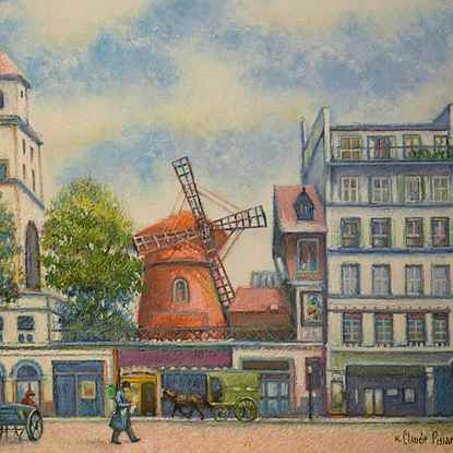 Matin-Tôt au Moulin Rouge (Paris) - H. Claude Pissarro (b. 1935 - )