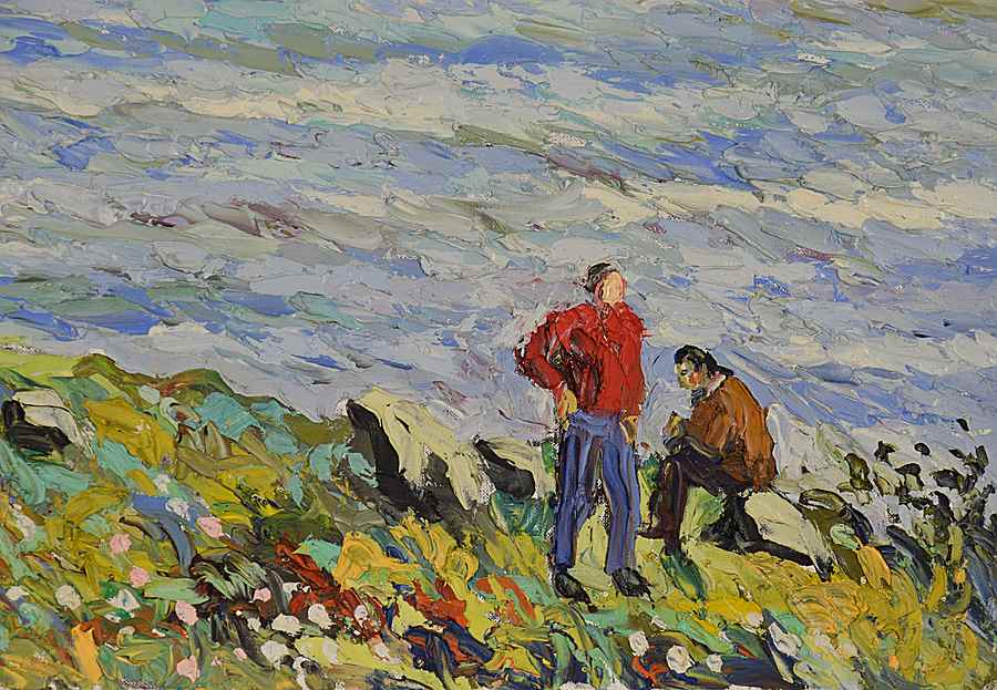 Paul et Kim au Bord de L'Orne - Corinne and Claude Pissarro