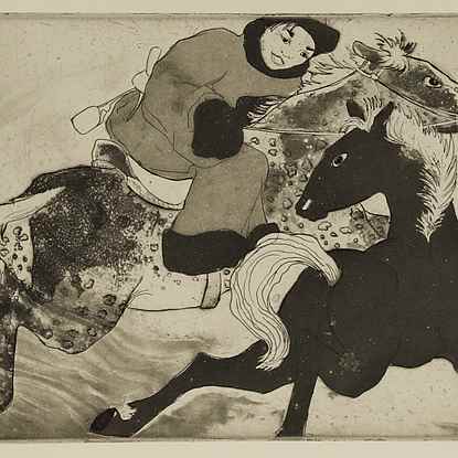 Mare and Foal - Orovida Pissarro (1893 - 1968)