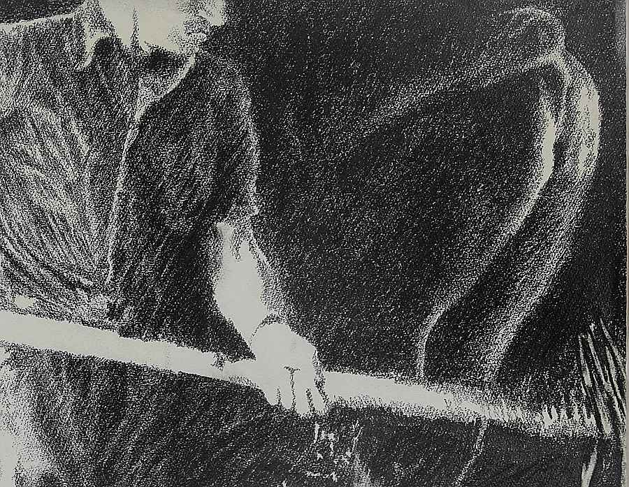 Farmhand in a Cowshed - Yvon Pissarro (b. 1937 - )