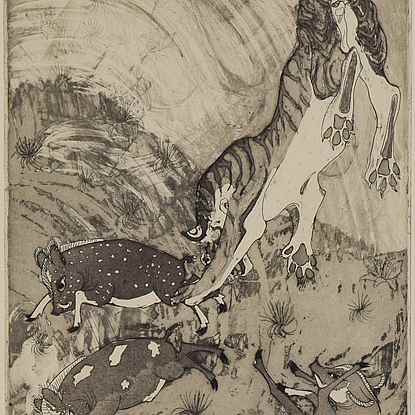 Peccarys and Tiger Pranks - Orovida Pissarro (1893 - 1968)