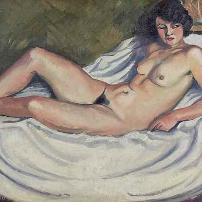 La Brune au Tableau de Nu - Ludovic-Rodo Pissarro (1878 - 1952)