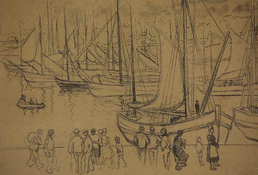 Port Scene in Brittany - Georges Manzana Pissarro (1871 - 1961)