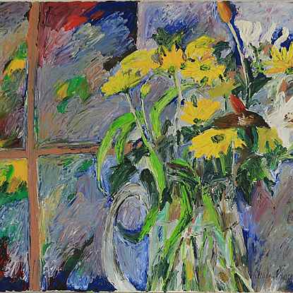 Bouquet à la Fenêtre - Hugues Pissarro dit Pomié (b. 1935 - )
