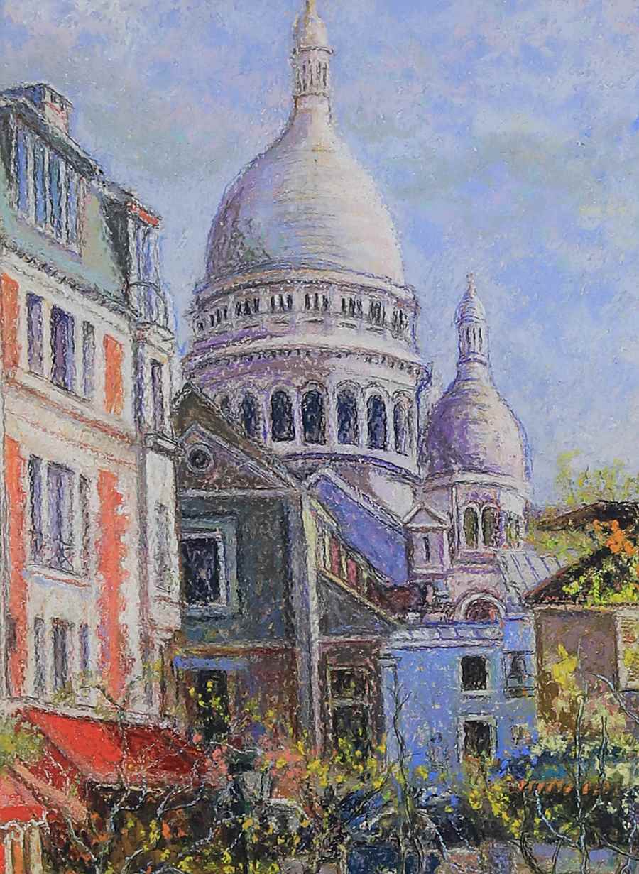 Les Parasols Blancs - Montmartre - H. Claude Pissarro (b. 1935)