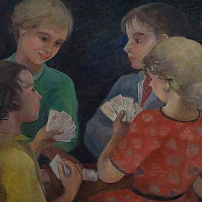 A Game of Cards - Orovida Pissarro (1893 - 1968)