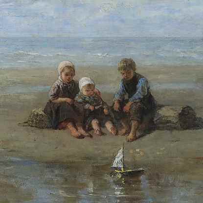 Three Children by the Beach - Jozef Israëls (1824 - 1911)