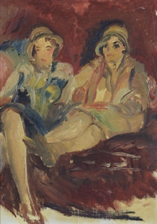 Abraham Mintchine (Attributed to) - Two Elegant Ladies