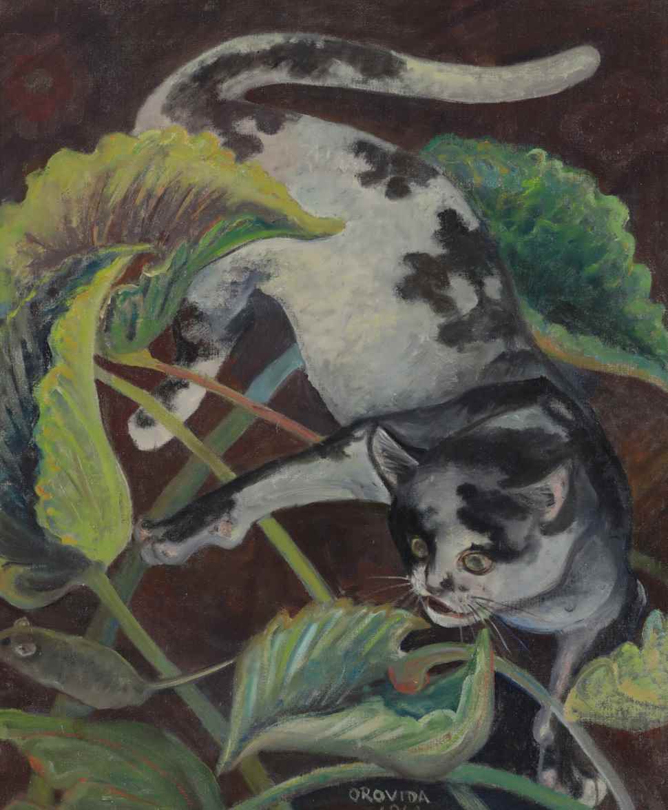 Cat and Mouse - Orovida Pissarro (1893 - 1968)