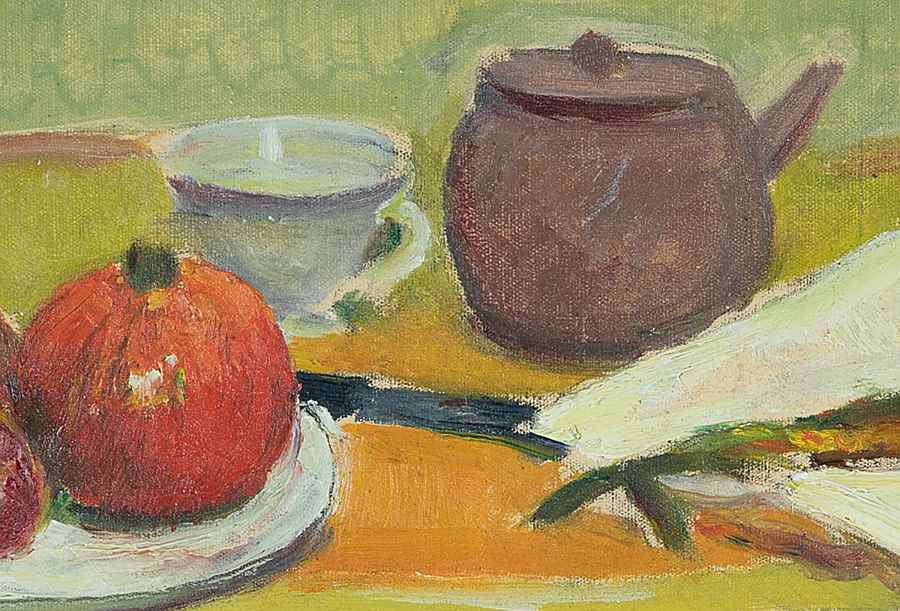 Still Life with Fish and Fruit with a Tea Pot and Cup - Jean  Puy (1876 - 1960)