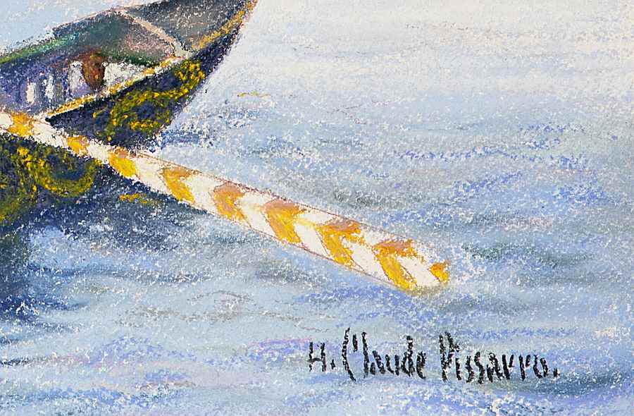 La Gondole de Pedro, Venise - H. Claude Pissarro (b. 1935 - )