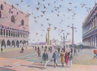 H. Claude Pissarro - Les Pigeons de Venise