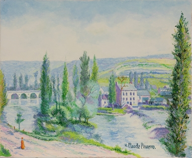 H. Claude Pissarro - L'Orne au Pont de Vey
