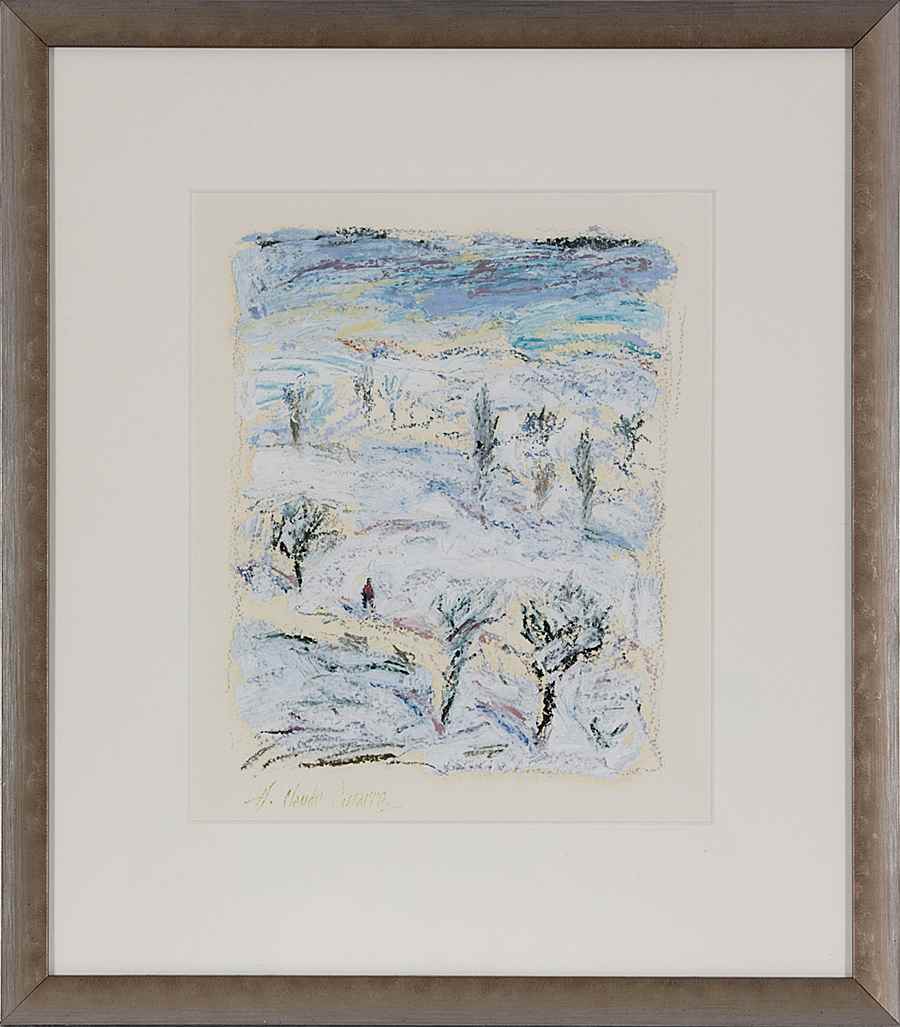 Promenade dans la Neige - Hugues Pissarro dit Pomié (b. 1935 - )