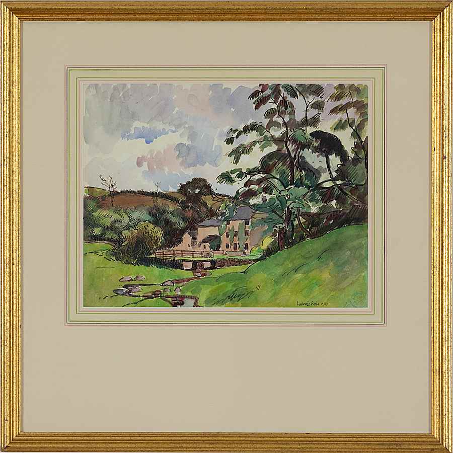 Paysage Normand, Port en Bessin - Ludovic-Rodo Pissarro (1878 - 1952)