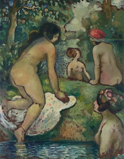 Georges Manzana Pissarro - Baigneuses en Bord de Rivière