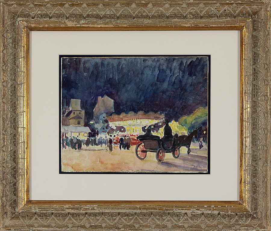 Calèche devant un Manège - Ludovic-Rodo Pissarro (1878 - 1952)