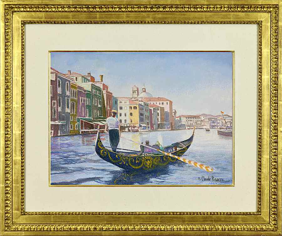La Gondole de Pedro, Venise - H. Claude Pissarro (b. 1935 - )