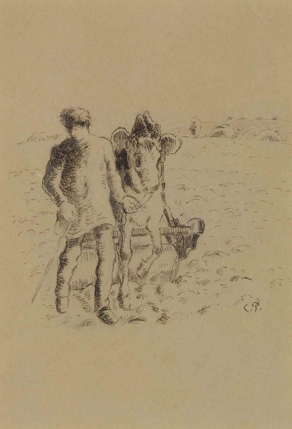 Jeune Paysan Roulant un Champ - Camille Pissarro (1830 - 1903)