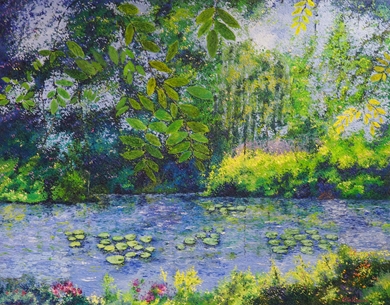 Lélia Pissarro, Figurative - Water lilies at Giverny