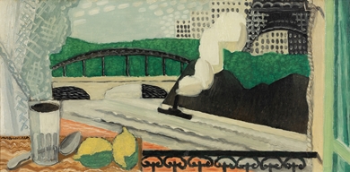 Louis Marcoussis - La Seine et la Tour Eiffel, vue d'un balcon