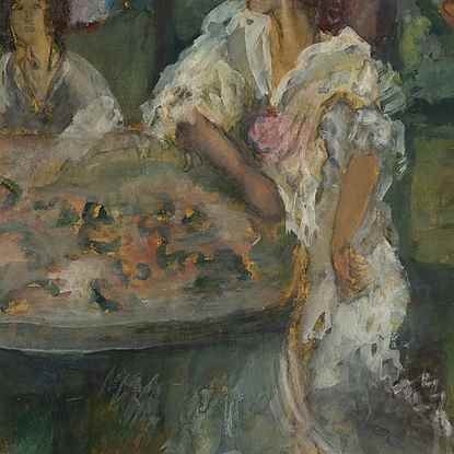 Café Scene with Young Girl - Roboa Pissarro (1878 - 1945)