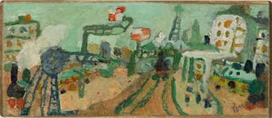 Jean Pougny - Paysage de Paris (La Ligne de Chemin de Fer)