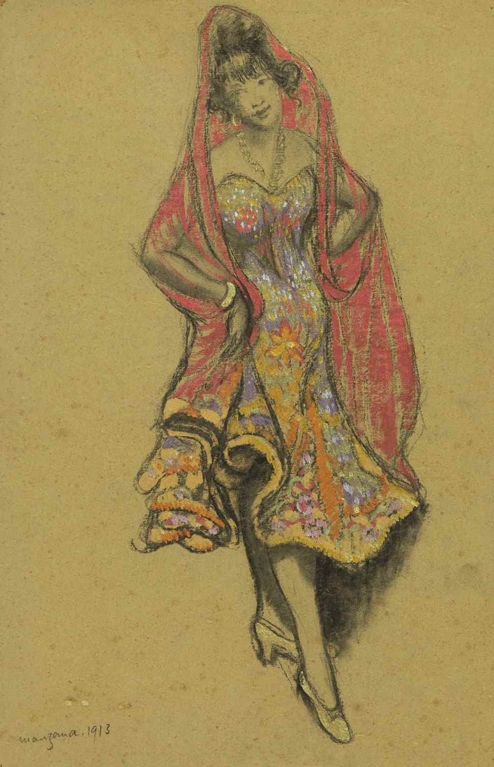 Elégante au Châle Rose - Georges Manzana Pissarro (1871 - 1961)