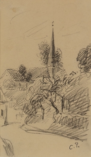 Camille Pissarro - Chemin devant l'église, Éragny