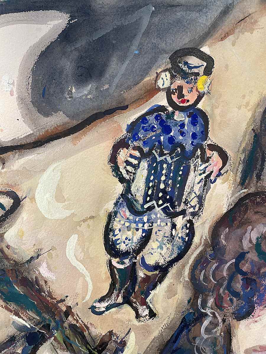 Profil de femme et main au coq - Marc Chagall (1887 - 1985)