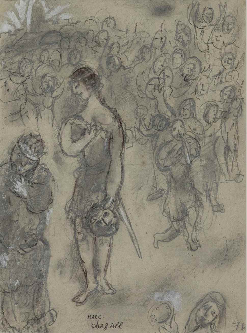 Retour de David Vainqueur de Goliath - Marc    Chagall (1887 - 1985)